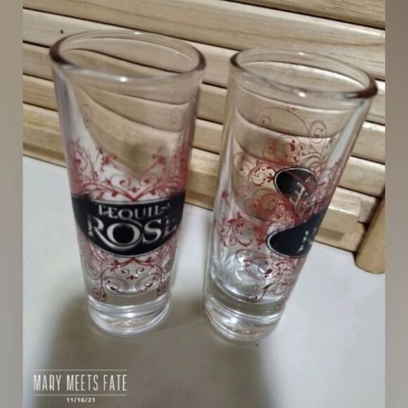 Set of 2 Tequila Rose Tall Shot Glasses - Picture 2 of 4